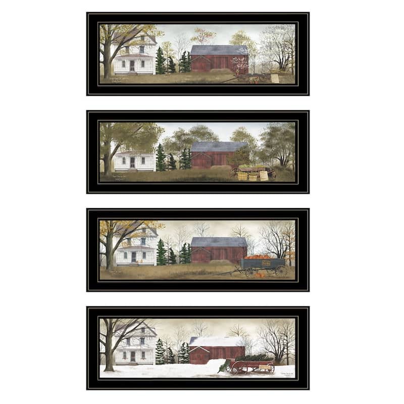 TrendyDecor4U Farmhouse "Season's Collection" 4-Piece Vignette by Billy Jacobs - Black
