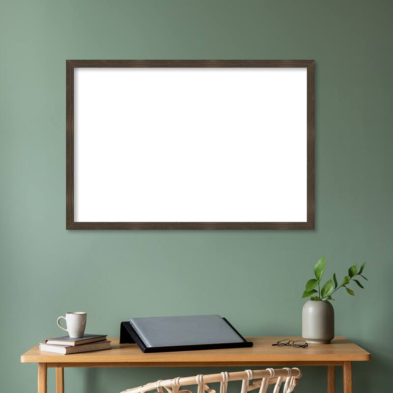 Amanti Art Woodgrain Stripe Blonde Framed Dry Erase Magnetic Board