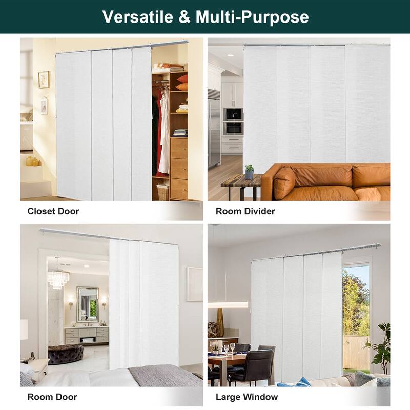 CHICOLOGY Adjustable Sliding Panels, 4-Rail Track, Vertical Blinds, Pation Door Curtain, Room Divider