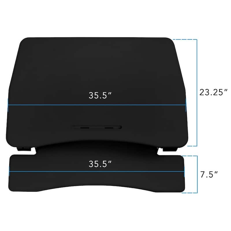 Mount-It! Standing Desk Sit-Stand Desk Converter Height Adjustable, Large Surface Area