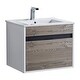 preview thumbnail 16 of 109, Fine Fixtures - Wall Mount Bathroom Vanity And Sink, Knob Free Design - Alpine Collection - 24" - Gray Walnut