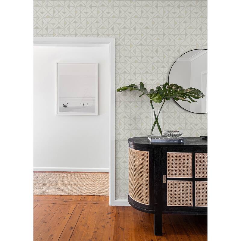 A-Street Prints Jekyl Beige Triangles Wallpaper