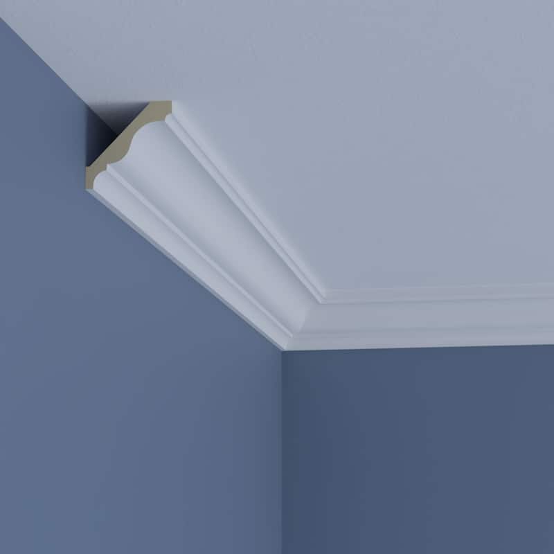 2 3/8"H x 2 3/8"P x 3 3/8"F x 96"L Margot Crown Moulding - 1-Pack