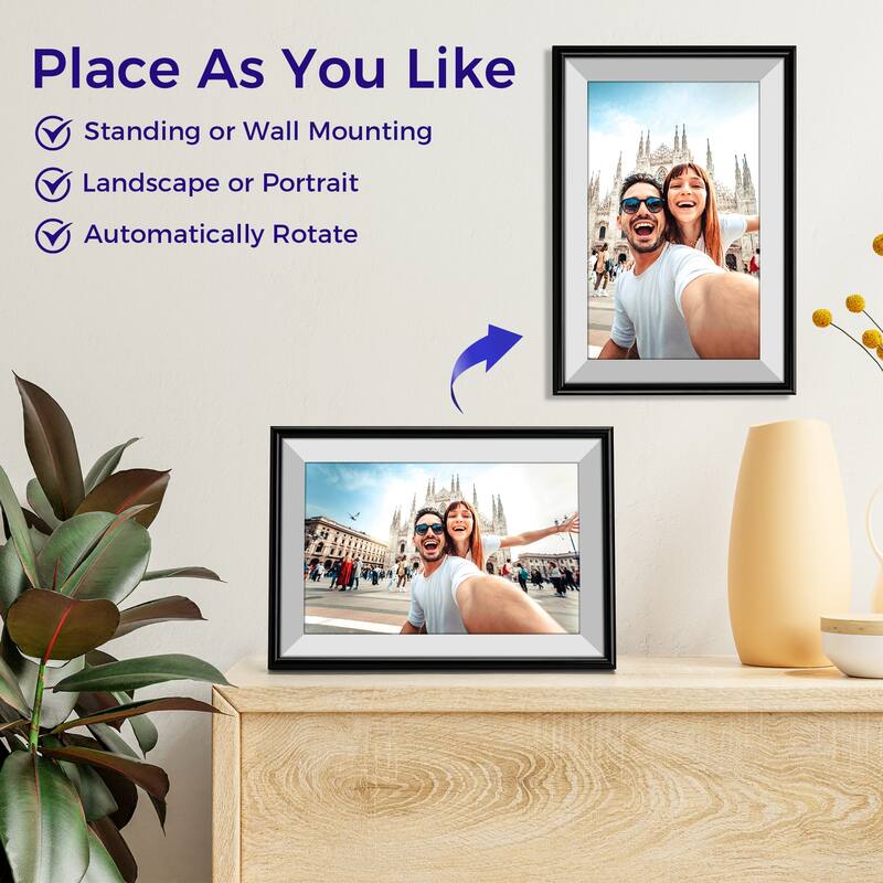 10.1" WiFi Frameo Digital Picture Photo Frame - Aluminum Frame