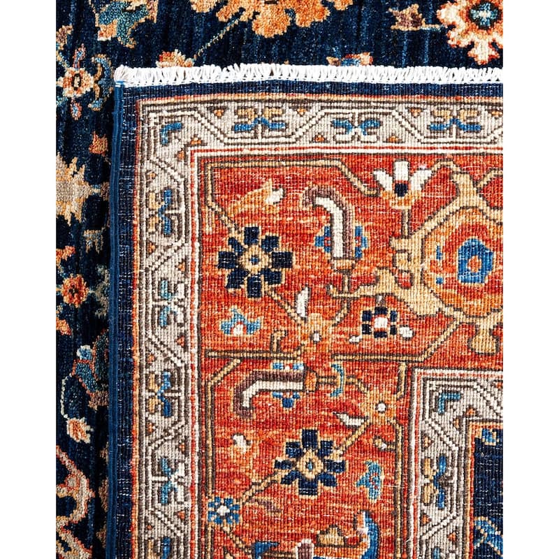 Serapi One-of-a-Kind Hand-Knotted Area Rug - Blue, 6' 5" x 9' 1" - 6' 5" x 9' 1"