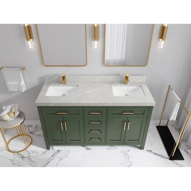 Willow Collections 60 in. W x 22 in. D Cambridge Double Sink Bathroom Vanity with Countertop