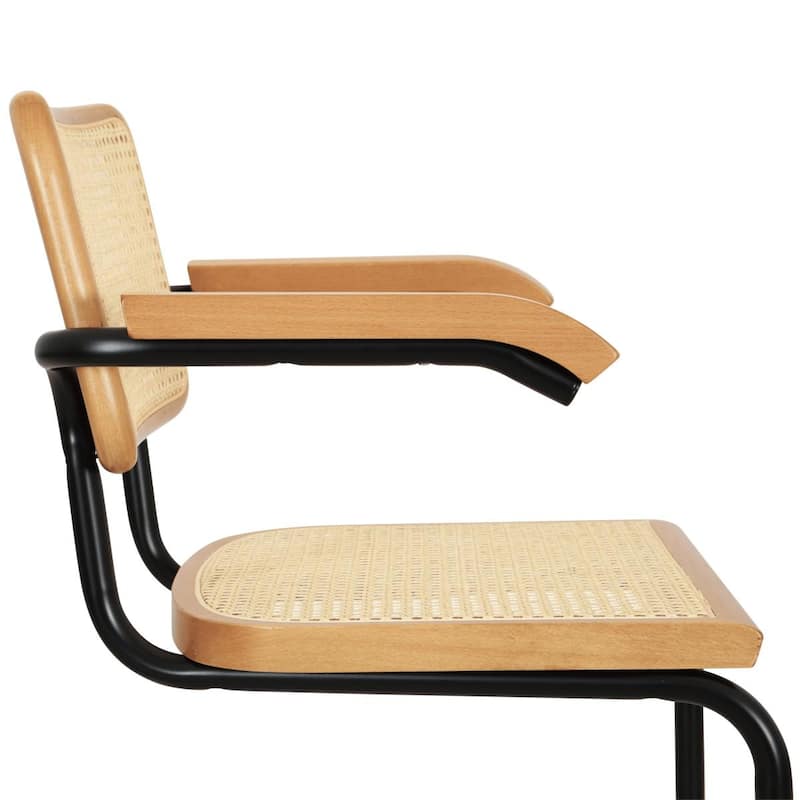 Breuer Chair Company Marcel Breuer Cesca Cane Cantilever Armchair Arm Chair w/ Black Steel Frame (Various Wood & Cane Colors)