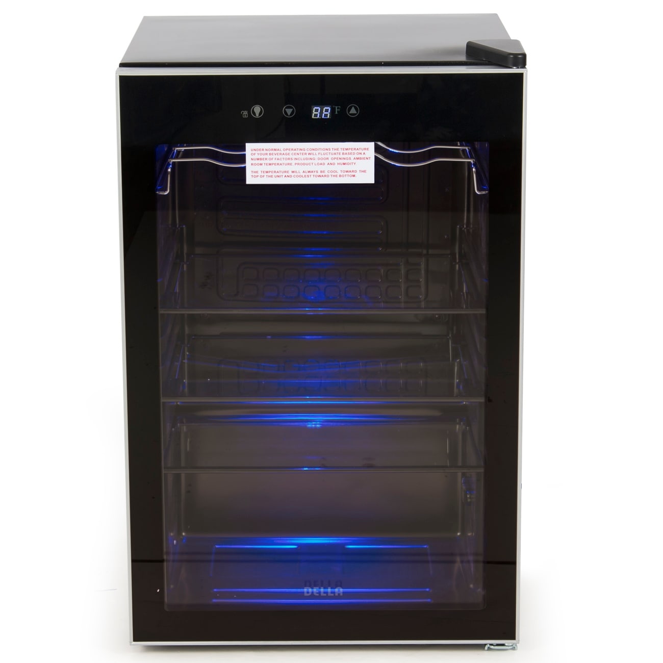 Della Beverage Wine Cooler Mini Refrigerator, Digital LED, Black
