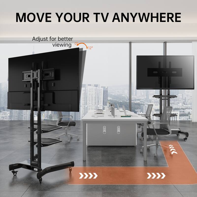 Rotatable height adjustable TV stand for 32–80 inch TVs Max VESA 600x400mm