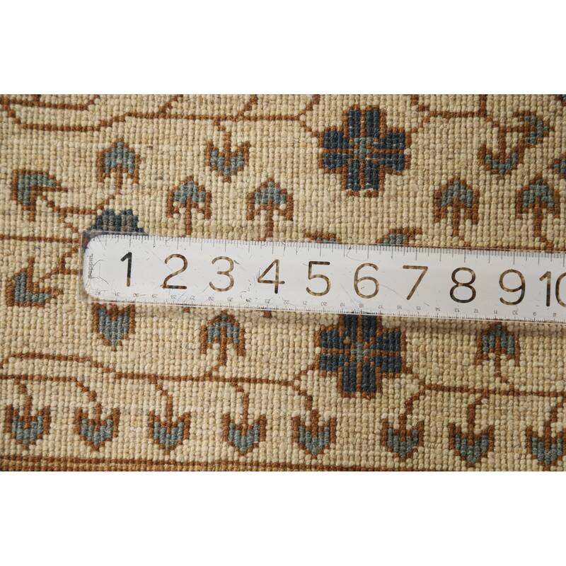 Hand Knotted Oriental 100% Wool Carpet Traditional Geometric Navy Blue & Blues Kazak Area Rug - 9' 10'' X 7' 11''