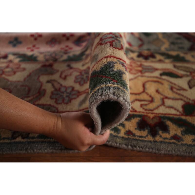 Hunting Animals Gray Ziegler Oriental Large Rug Handmade Wool Carpet - 9'8"x 13'10"