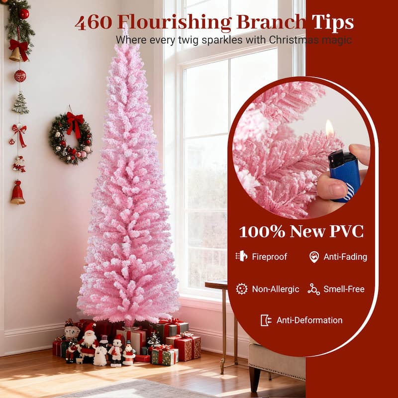 Costway 5/6 FT Artificial Christmas Tree with 328/460 Branch Tips & - See Details