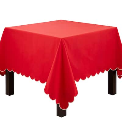 Scalloped Tablecloth - 80"x80"