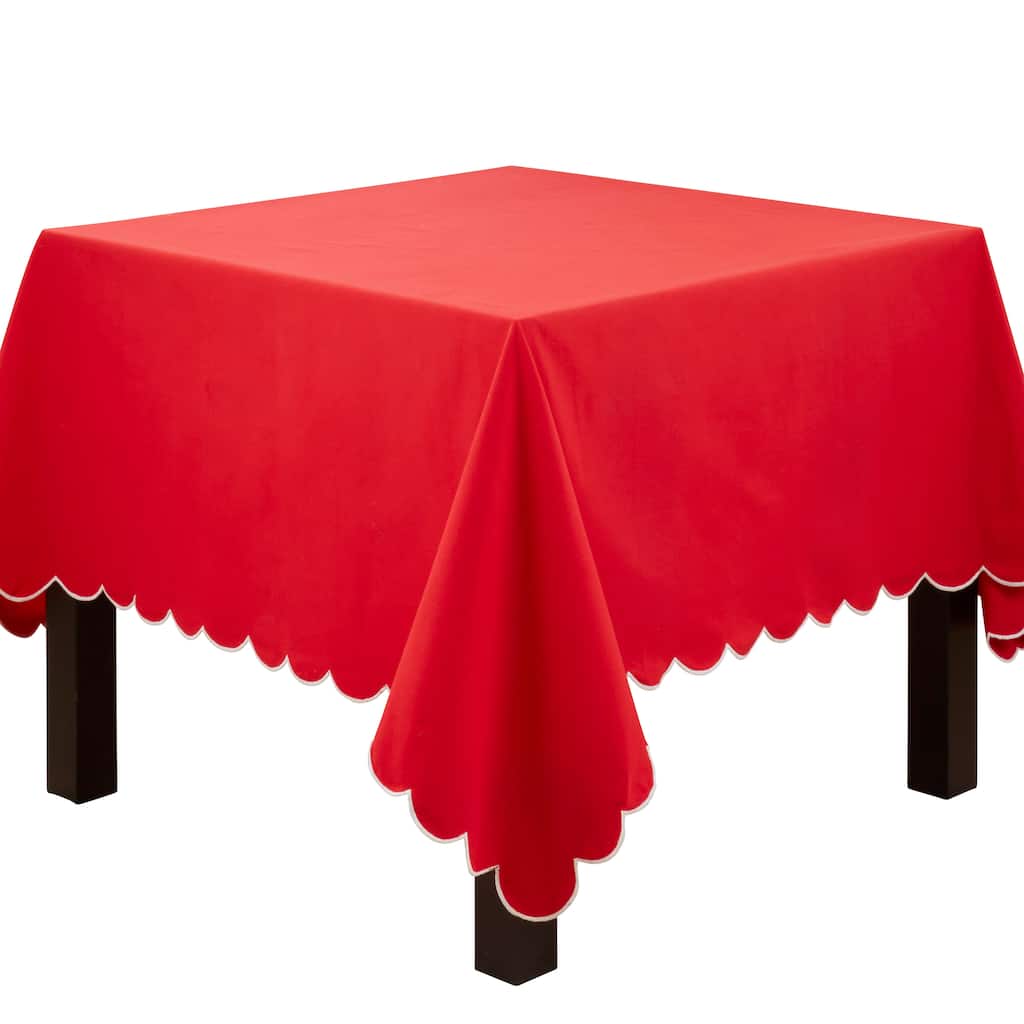 Scalloped Tablecloth - 80"x80"