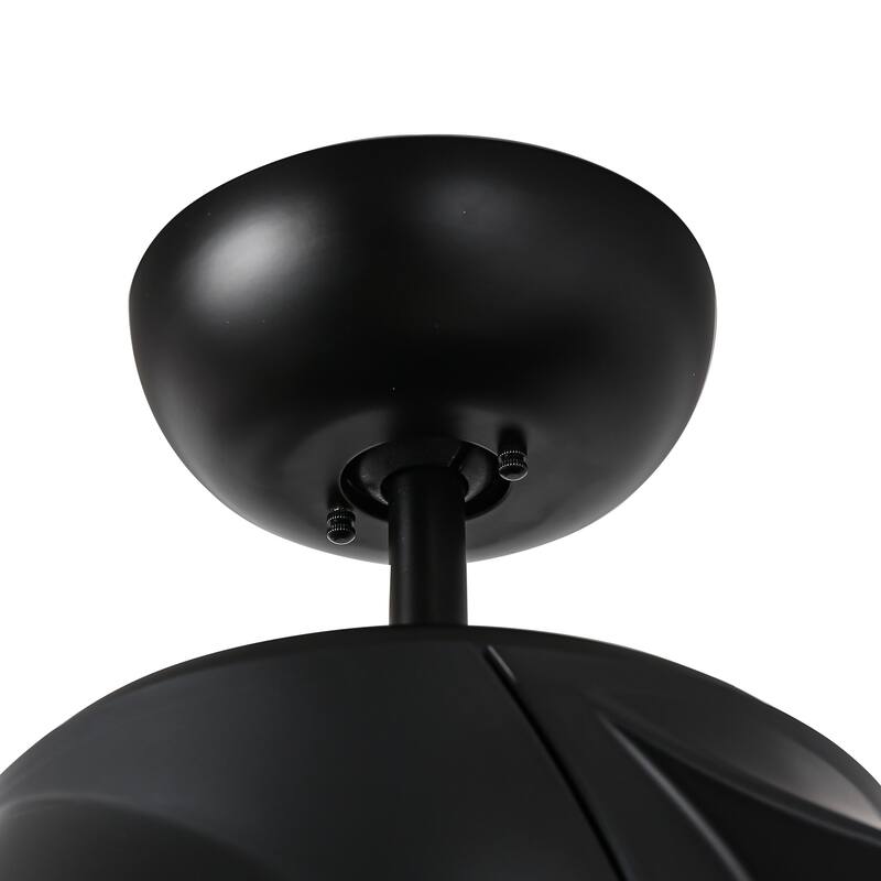 60" Matte Black Large Windmill Ceiling Fan with Light and Wall Control - 60-inch W x 14.1-inch H