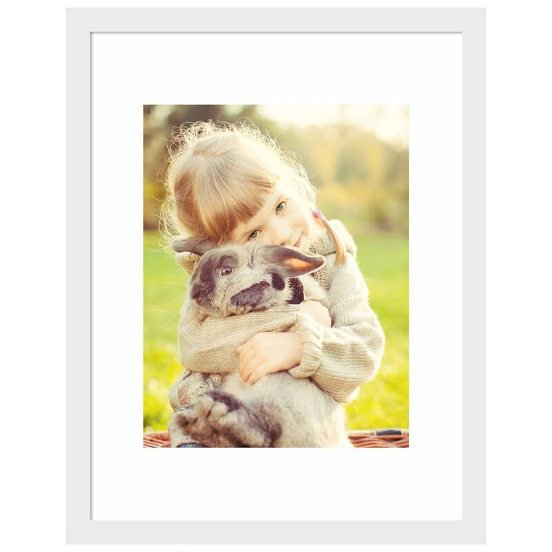 Incline Picture Frame, Photo Frame - 11x14 Matted to 8x10 - Incline White