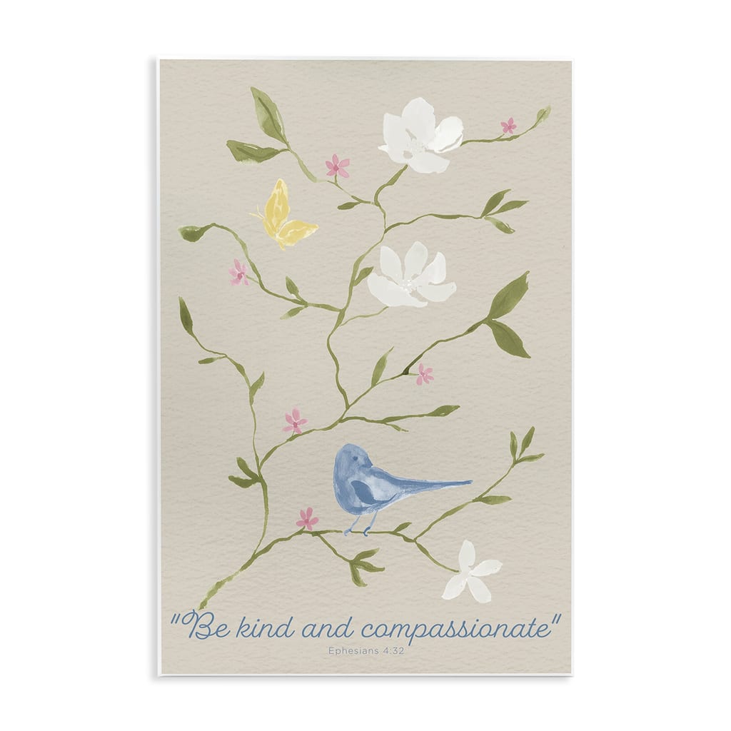 Stupell Floral Be Kind & Compassionate Wall Plaque Art Design By Lucille Price