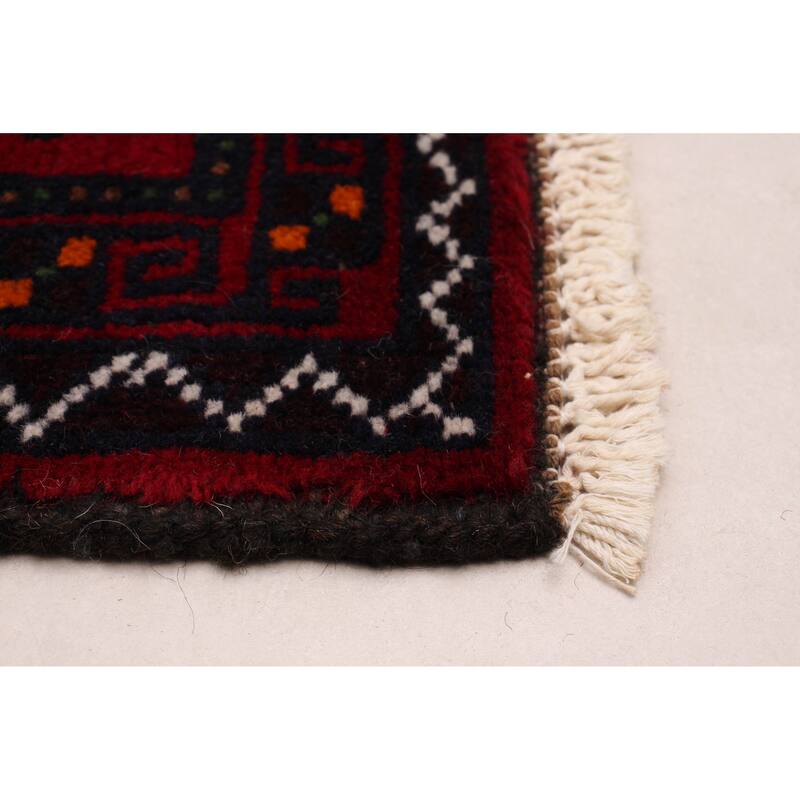 ECARPETGALLERY Hand-knotted Royal Baluch Red Wool Rug - 3'1 x 6'3
