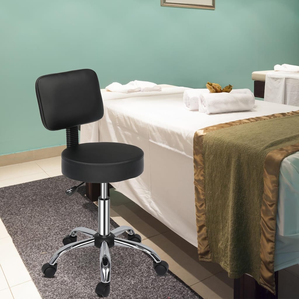 Rolling Stool Salon Chair with Wheels Swivel Seat Heavy Duty Hydraulic Height Adjustable