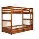 preview thumbnail 34 of 55, Classic Founder Twin-Over-Twin Bunk Bed with Ladders and 2 Storage Drawers for Dorm, Bedroom with Solid Wood Slats Support
