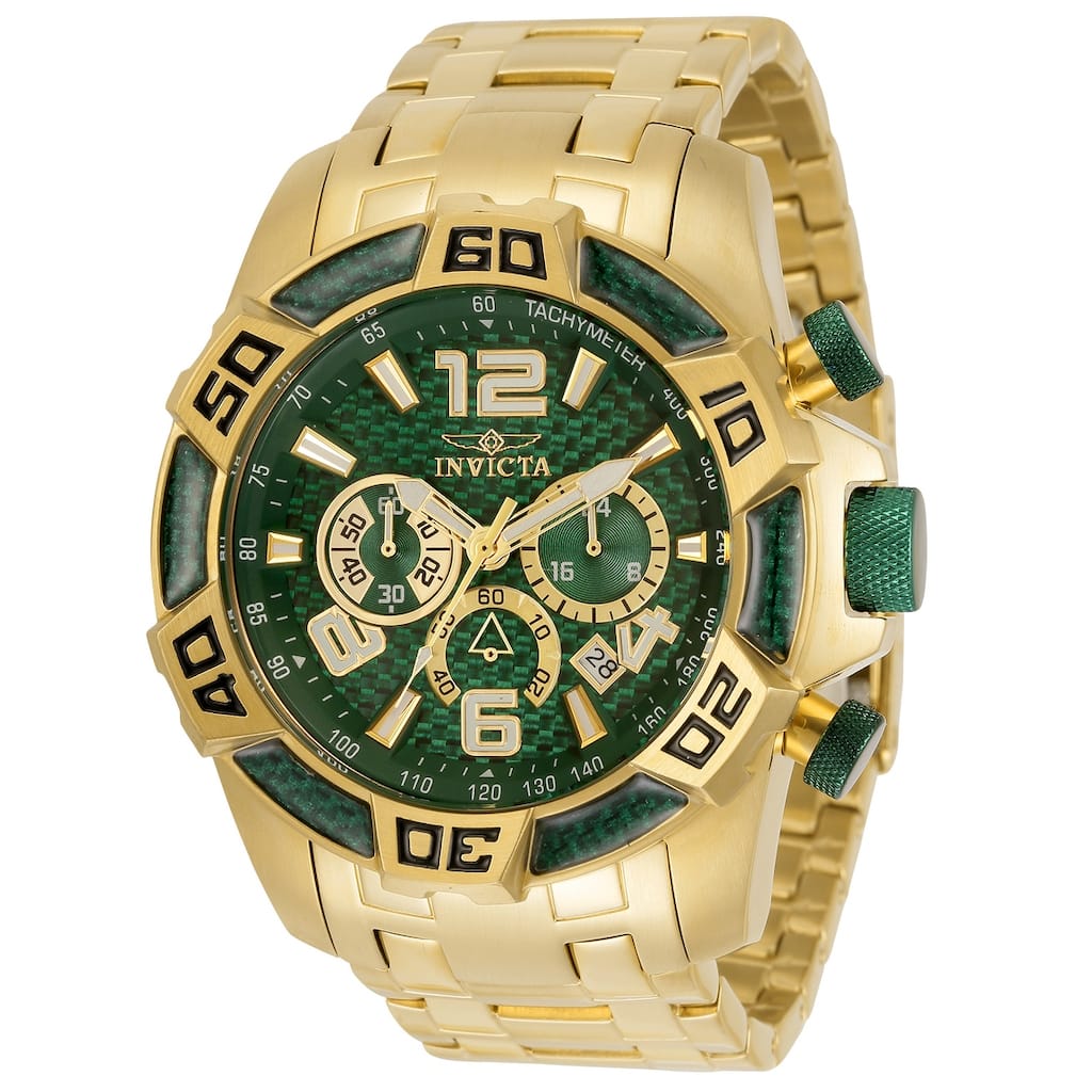 Invicta Men's 34156 Pro Diver Quartz Chronograph Green Dial Watch