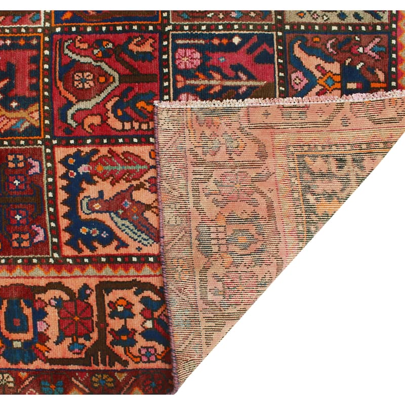 Fine Vintage Bakhtiari Annika Orange/Burgundy Rug - 5'4" x 8'11"