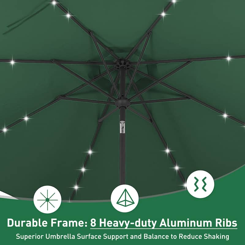 Autlaycil 10FT Solar Power LED Lights Patio Umbrella