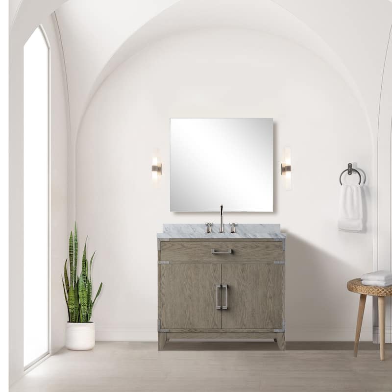 Laurel Bath Vanity with Carrara Marble Top and Sink