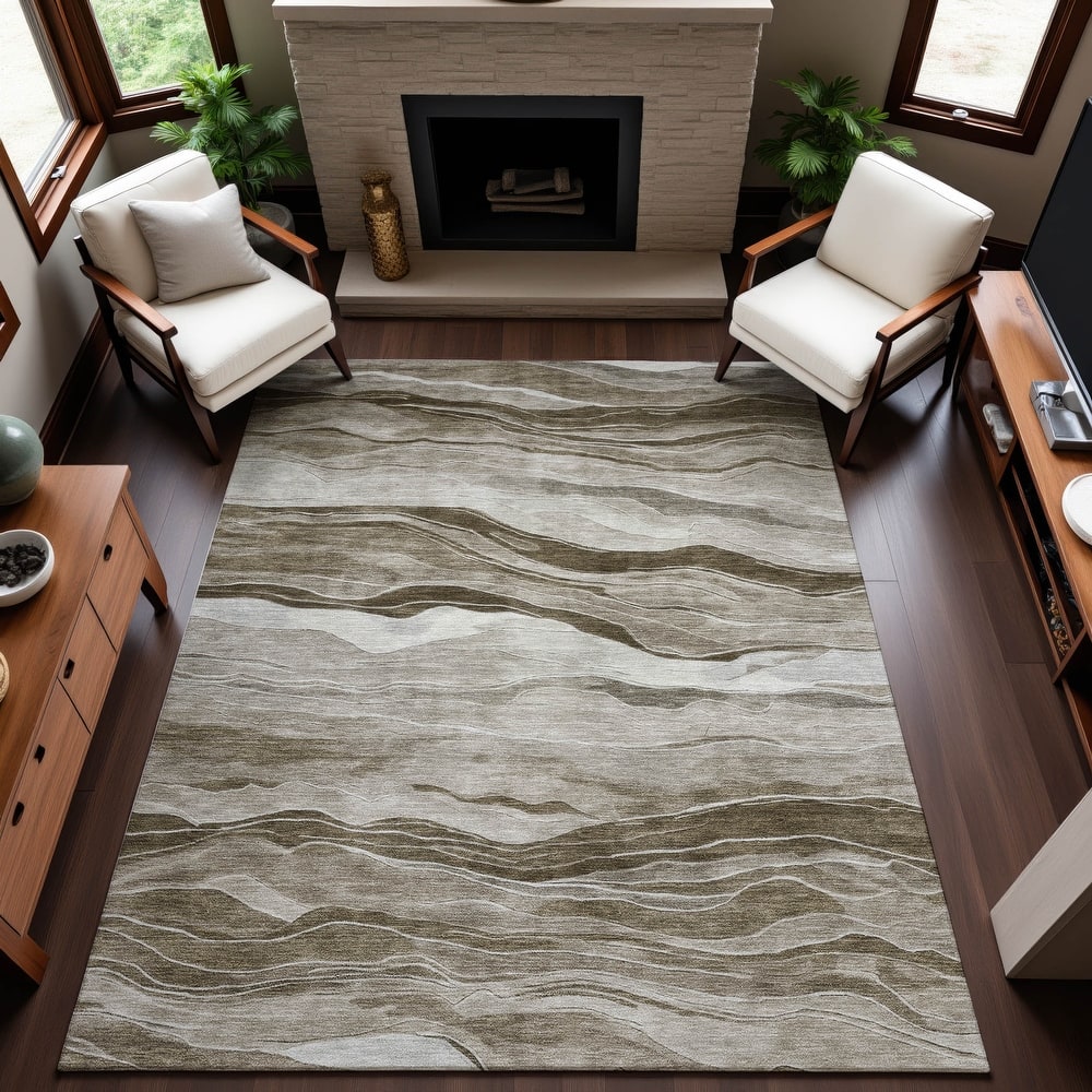 Premium Washable Super Soft Modern Waves Mayfield Rug