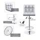 Bar Stools Adjustable Armless Swivel PU Leather Barstools Set of 2