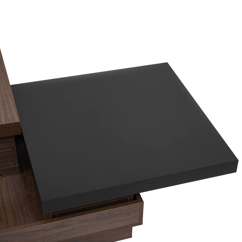 Modern Square Coffee Table With Wood Grain