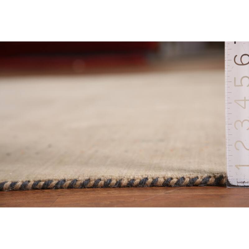 Light Brown Gabbeh Indian Area Rug Handmade Wool Carpet - 7'10" x 9'9"