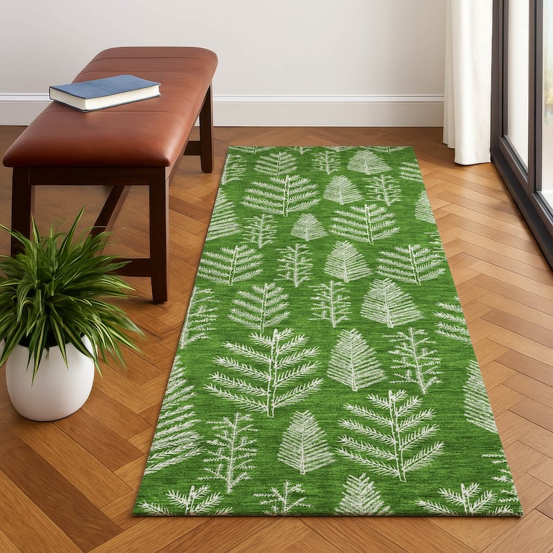 Premium Washable Super Soft Pinecone Mayfield Rug - Green - 2'3" x 7'6"