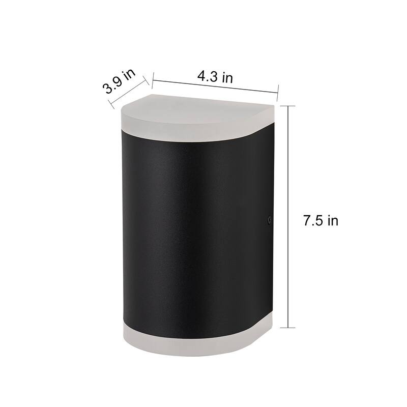 Outdoor Integrated LED Wall Sconce - H7.5" x W4.3" x D3.9"