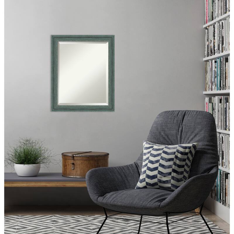Upcycled Beveled Wood Framed Wall Mirror