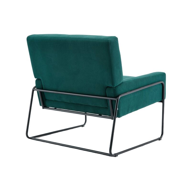Modern Industrial Slant Armchair with Metal Frame,Premium High Density Soft Single chair for Living Room Bedroom