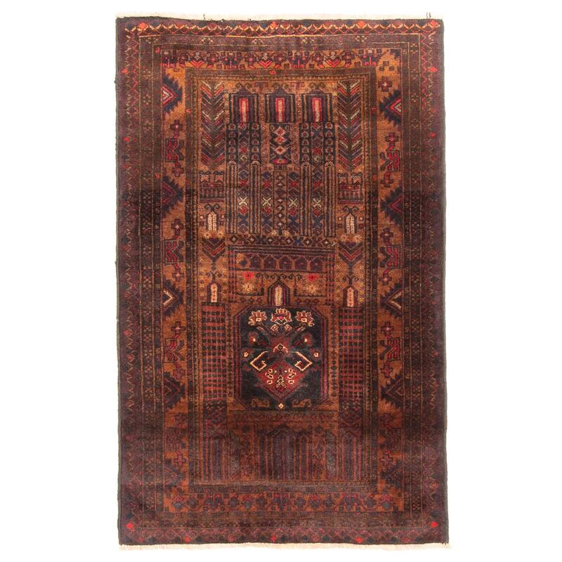 ECARPETGALLERY Hand-knotted Teimani Brown Wool Rug - 2'9 x 4'7