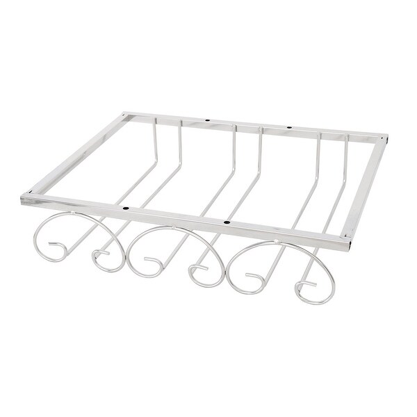 Stainless Steel 3 Rows Bars Goblet Stemware Wine Glass Rack Holder 32x20x 6cm - Silver
