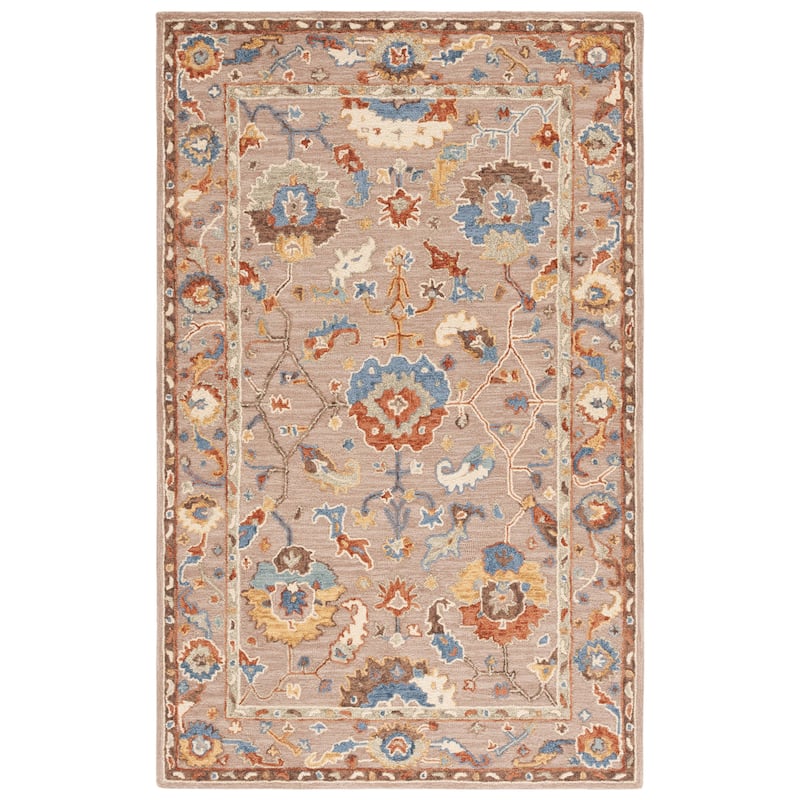 SAFAVIEH Handmade Metro Bratislava French Country Floral Wool Rug - 4' x 6' - Beige/Ivory