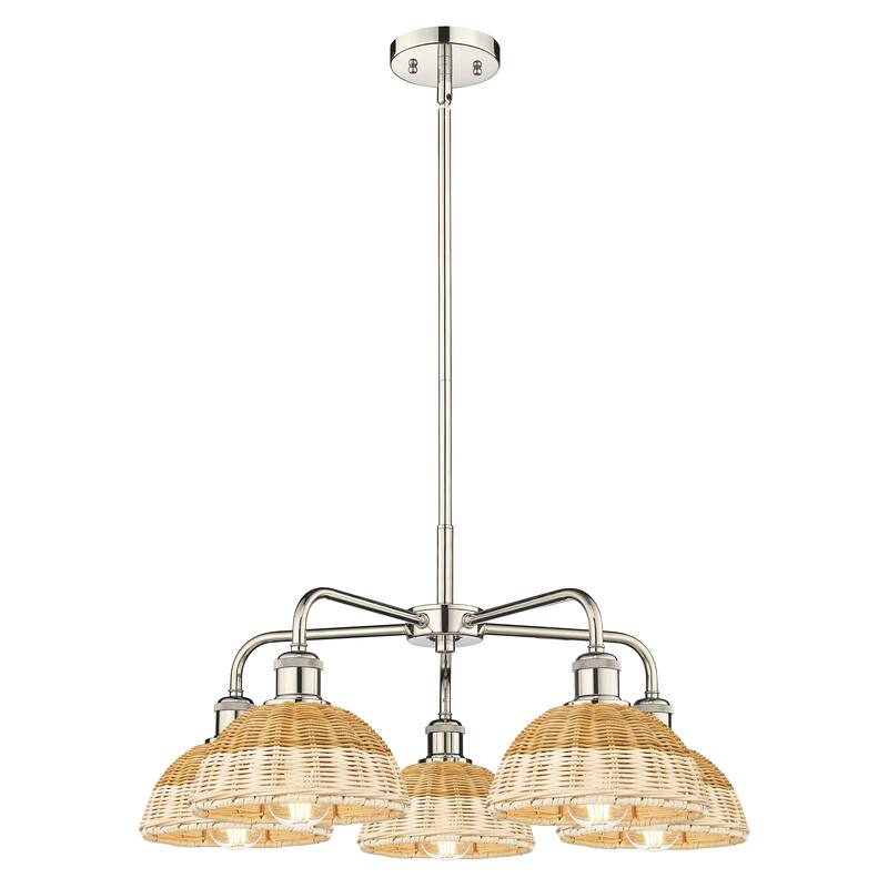 Innovations Lighting Endless Possibilities Ballston - Bristol Natural II - 5 Light 26" Stem Hung Chandelier - Polished Nickel