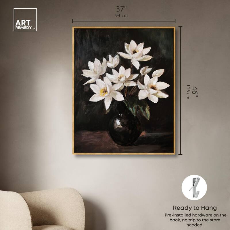 Chiaroscuro Flowers Canvas by Art Remedy