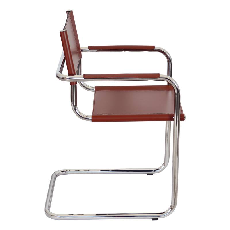 Breuer Chair Company Mart Stam Cantilever Armchair Arm Chair w/ Chrome Frame (Various Bonded Leather Colors)