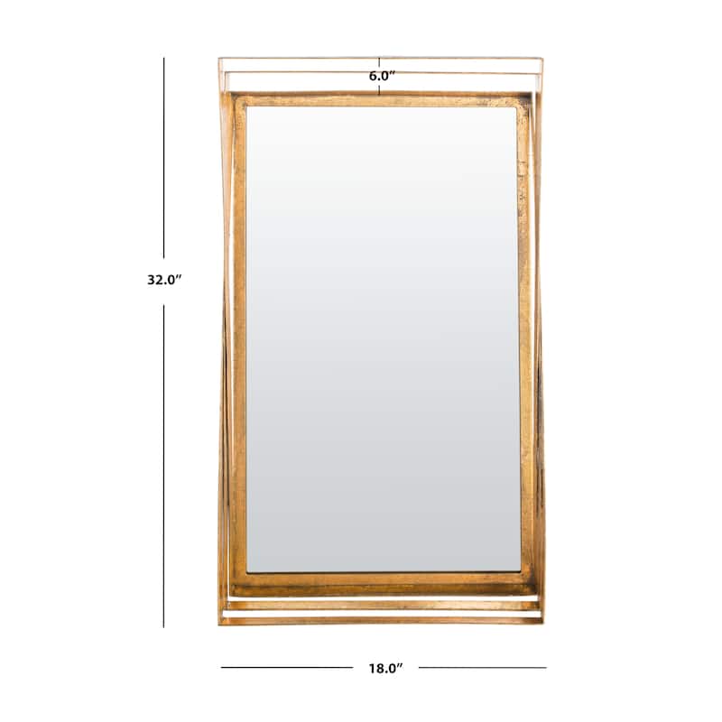 SAFAVIEH Symone 18-inch Gold Vertical Rectangular Mirror - 18" W x 6" L x 32" H - 18Wx6Dx32H