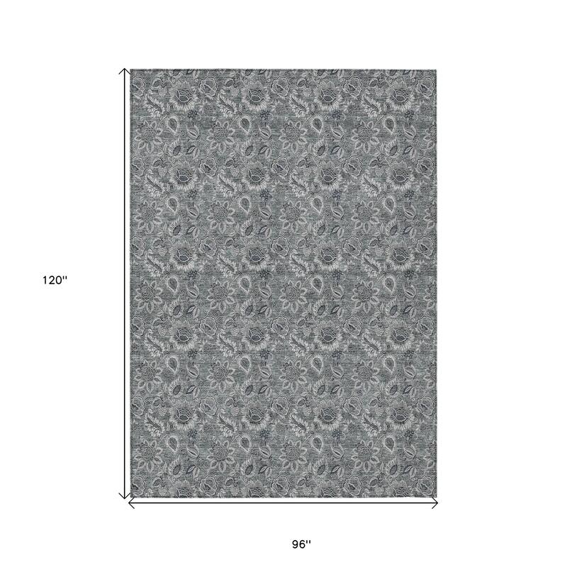 HomeRoots Floral Transitional Rectangle Outdoor Rug