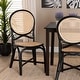 preview thumbnail 9 of 8, Ayana Mid-Century Modern Two-Tone Black and Natural Brown Rattan Dining Chair