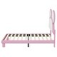 preview thumbnail 25 of 24, Twin/Full Size Upholstered Platform Bed with Cartoon Ears Shaped Headboard and LED Light, Modern Bed Frame with Support Legs