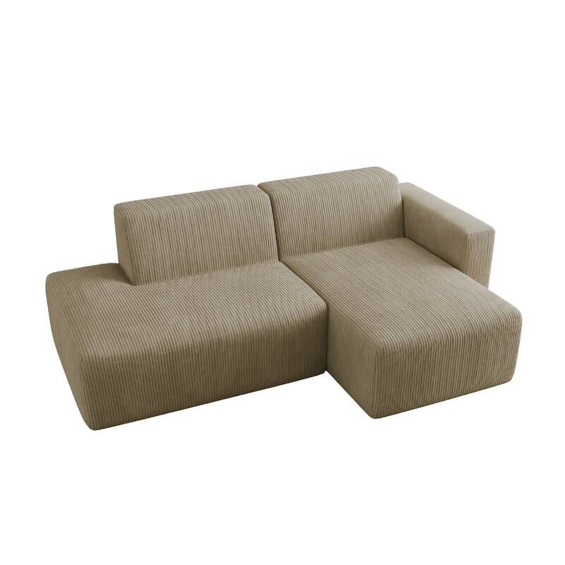 No Assembly Modular Corduroy Sectional Sofa Couch