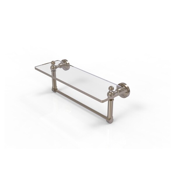 Allied Brass Waverly Place Glass Vanity Shelf with Integrated Towel Bar