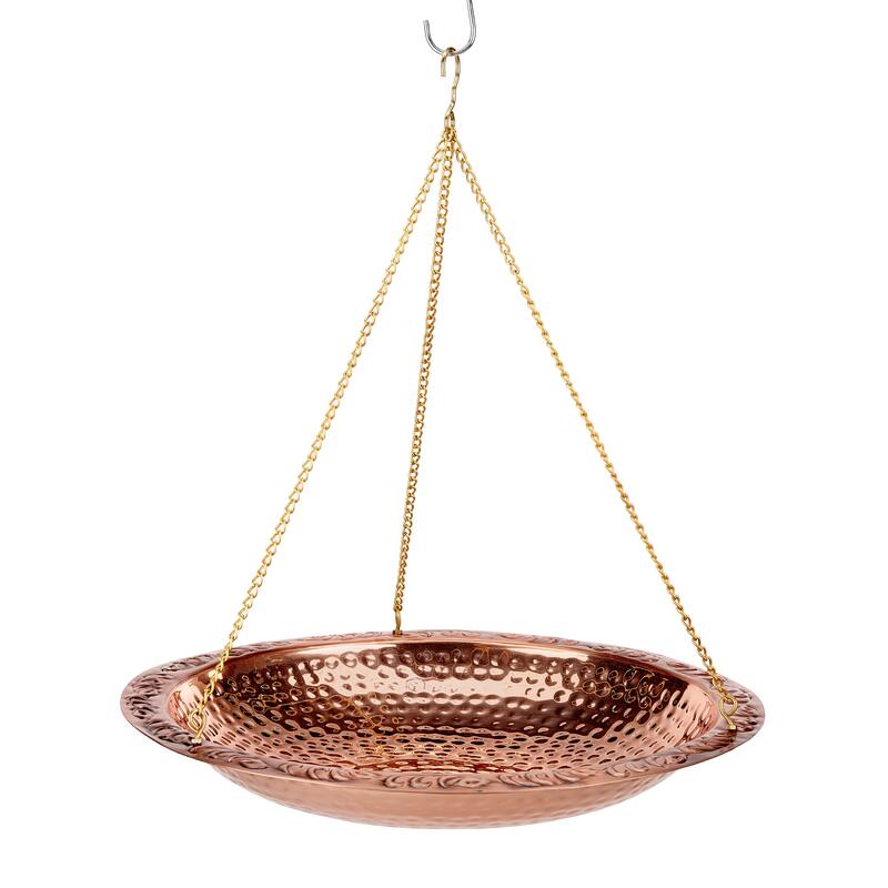 Pure Copper 18" Hanging Bird Bath By Good Directions