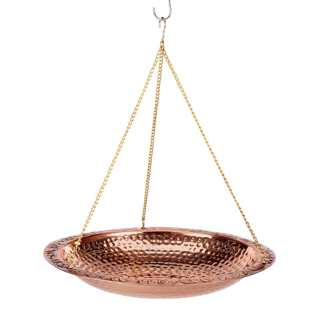 Pure Copper 18" Hanging Bird Bath By Good Directions